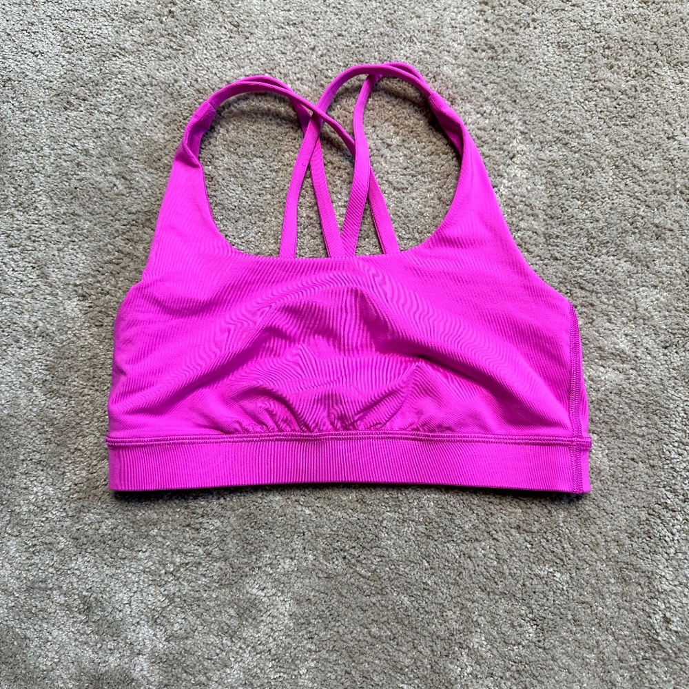 Lululemon Energy Bra, Pow Pink, Size 4